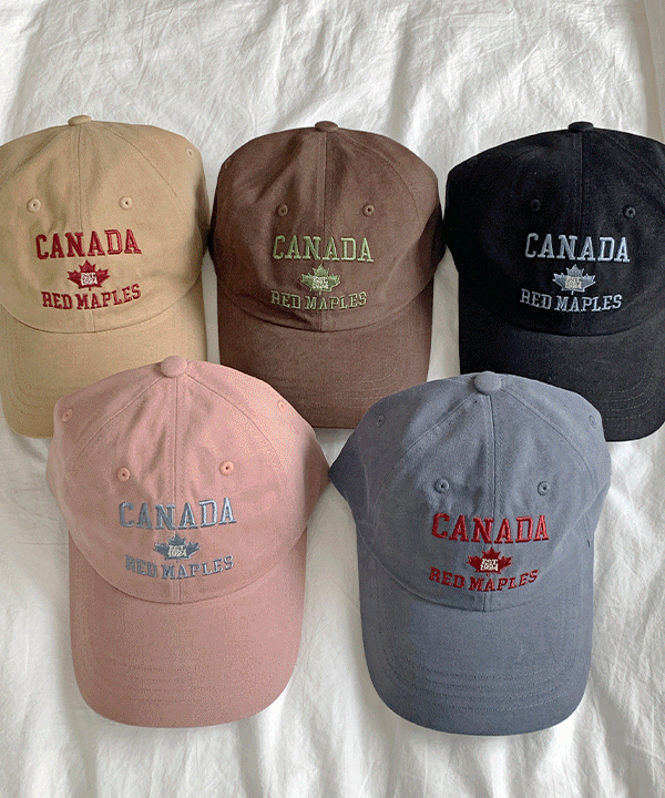 캐나다 자수 볼캡 모자